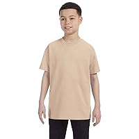 Gildan boys Heavy Cotton T-Shirt(G500B)-SAND-L