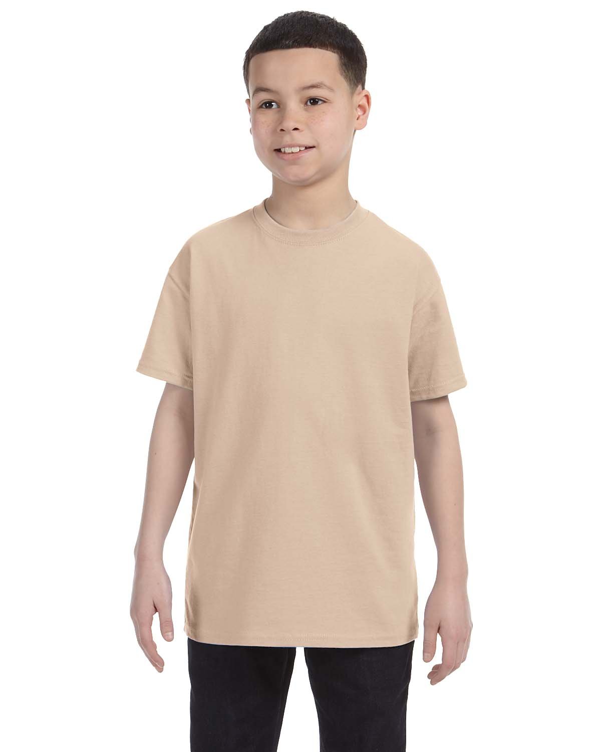 Gildan Boys Heavy Cotton T-Shirt(G500B)-Sand-M