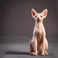 JXK 1/6 Canadian Hairless Cat Pet Figure Sphynx Animal Model Realistic Educational Painted Figure Decoration Resin Toy Collector Gift Adult (Skin)