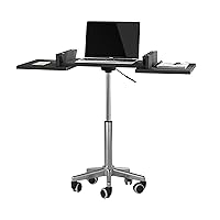 RTA-B006-GPH06 Laptop Stand with Adjustable height, Foldable panels with Storage, Non-Marking Caster Wheels, 17.5