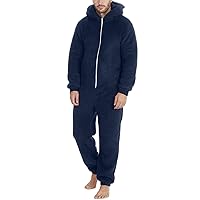 Men Onesies Pajamas Jumpsuit Men Onesies Pajamas Big and Tall Jumpsuit for Men Sleepwear Sherpa Fleece Jumpsuit Men