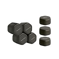 Travel Containers - Daily Routine Capsule Set - Magnetic Travel Capsules - For Shampoo, Conditioner, Body Wash, Pills, and More - 4 Flex Mediums (1.32oz) & 3 Flex Smalls (0.56oz) - Charcoal