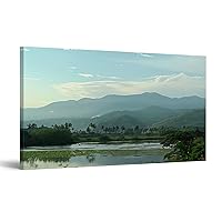 Canvas Wall Art Paintings Kampong Speu City Phnom Sruoch District Phnom Sruoch Mountain Lines Stretched Framed Artwork Wall Poster for Living Room Bedroom Office Wall Decor Ready to Hang 30x60 Inch