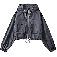GULASISI Women Zip Up Hoodie Oversized Sweatshirt Cropped Jacket Long Sleeve Crop Top Fashion Y2k Clothes Athletic Workout Coat/UK Size/Ladies Winter Clothes Sale Clearance/Shipping 7 Days