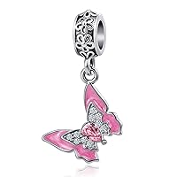Colorful Butterfly Flying Charm Animal Crystal Bead for European Bracelet Necklace