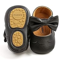 Baby Girls Mary Jane Flats with Bownot Non Slip Soft Sole PU Leather Newborn Infant Toddler First Walker Cirb Dress Shoes