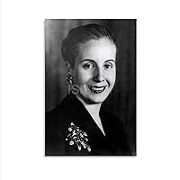 ISISNAI Eva Peron Former Argentinian President Spouse Portrait Black And White Retro Poster (4) Canvas Poster Bedroom Decor Office Room Decor Gift Unframe-style 20x30inch(50x75cm)
