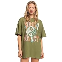 Roxy Sweet Janis Oversized T-Shirt - Loden Green - M