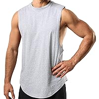 Men's Muscle Tank Tops Hipster Curved Hem Tanks Sleeveless Cut Off Shirts Bodybuilding Gym Workout Stringer T-Shirts
