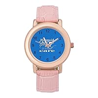 Mermaid Hair Don't Care Fashion Leather Strap Women's Watches Easy Read Quartz Wrist Watch Gift for Ladies
