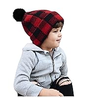 Funny Christmas Hat Winter Wool Parent-Child Knitted Hat Lattice Mother Baby Christmas Warm Hat (Black, One Size)