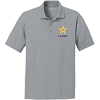 US Army Star Logo White Chest Print Textured Polo Shirt