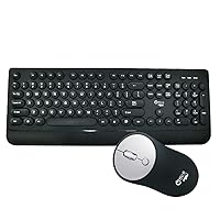 Gabba Goods Wireless Keyboard and Mouse Combo CB3 Full-Size Keyboard Layout with Number Pad, Ergonomic Mouse and Wireless 2.4Ghz Connection with Included Nano USB Receiver, Comfortable Palm Rest