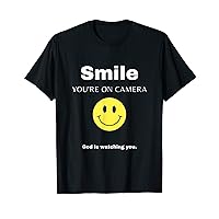 Smile You're On Camera God Jesus Is Watching Christian Humor T-Shirt