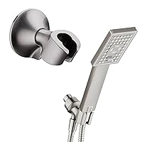 BRIGHT SHOWERS High Pressure Handheld Shower Head Set with Suction Shower Holder, Brushed Nickel