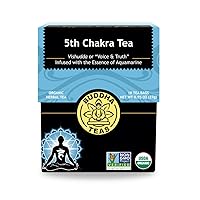 Buddha Teas - 5th Chakra Tea - Organic Herbal Tea - For Communication, Creativity & Self-Expression - With Licorice, Cinnamon & Aquamarine Essence - 100% Kosher & Non-GMO - 18 Tea Bags (Pack of 1)