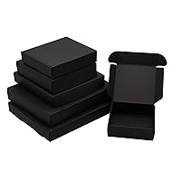 LPHZ915 12Pcs Kraft Paper Wedding Candy Box/Cake/Biscuits Christmas Candy Cardboard Box for a Gift Gifts (Color : Black, Gift Box Size : 12x12x3.5cm)