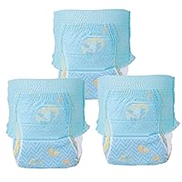 3Pcs Baby Swim Diapers Reusable Waterproof Infant Soft Thin Cotton Swim Diapers for Newborn (L 9-14kg)