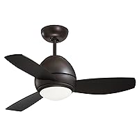 Outdoor Ceiling Fan with Remote, 44 Inch | Modern Fixture with Dimmable LED and Removable Light Kit | Low Profile with Downrod and Weather Resistant Blades, Bronze