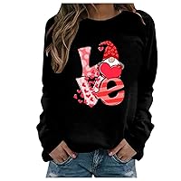 Sweatshirts for Women Loose Fit Couples Gift Patterned Crew Neck Sweaters Vintage Dating Womens Fall Shirts