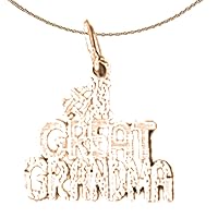 #1 Great Grandma Necklace | 14K Rose Gold #1 Great Grandma Pendant with 18