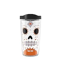 Tervis Super Sugar Skull Halloween Made in USA Double Walled Insulated Tumbler Travel Cup Keeps Drinks Cold & Hot, 16oz, Classic