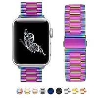 Band Compatible With iWatch 38mm 40mm 42mm 44mm 41mm 45mm 49mm, Solid Stainless Steel Metal Replacement Strap for Apple Watch Series 9/8 / 7/6 / 5/4 / 3 / SE/Ultra Women Men