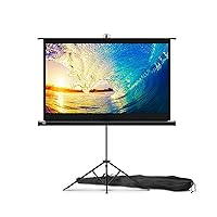 Projector Screen with Stand 60 inch - Indoor and Outdoor Projection Screen for Movie or Office Presentation - 16:9 HD Premium Wrinkle-Free Tripod Screen for Projector with Carry Bag and Tight Straps