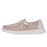 Hey Dude Women's Wendy Sport Mesh Light Pink Size 8 | Women's Loafers | Women's Slip On Shoes | Comfortable & Light Weight