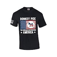 Mens Donkey Pox The Real Problem in America Funny Short Sleeve T-Shirt Graphic Tee