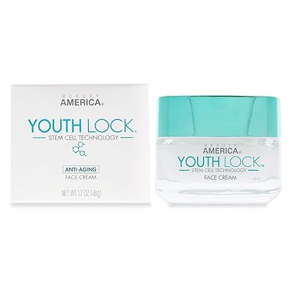 Beauty America Youth Lock, Advanced Anti-Aging Stem Cell Face Cream, 1.7 Oz, Off-White