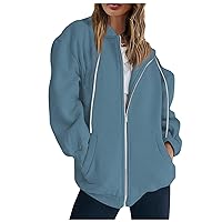 Full Zip Up Hoodies For Women,Womens Fall Fashion 2023 Sweatshirt Long Sleeve With Pocket Cardigan Zipper Coat