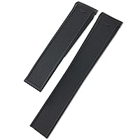 20mm 22mm Rubber Silicone Watch Strap Waterproof Bracelet Watchband for TAG HEUER AQUARACER 300 WAY201B Calibre 5 Accessories (Color : Black no Buckle, Size : 20mm Tag)