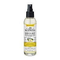 J.R. Watkins Natural Hydrating Body Oil Mist, Lemon Cream, Moisturizing Body Oil Spray for Glowing Skin, USA Made and Cruelty Free, 6 fl oz, Single