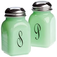 Salt & Pepper Shaker Set - Stove Top - Mosser Glass USA (Jade)