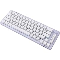 GK GAMAKAY LK67 65% RGB Pudding Mechanical Keyboard with Knob, Hot Swap Bluetooth/USB-C Wired/2.4GHz Wireless 67 Keys PBT Keycaps Backlight Gaming Keyboard for Win Mac (GamaKay Crystal Switch)
