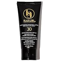 Moisturizing Sunscreen Lotion SPF 30, No White-Residue, Formulated with Natural Ingredients for Melanin Rich Skin (4 Fl. Oz.)