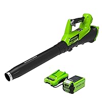 Greenworks 40V (115 MPH / 430 CFM) Brushless Axial Leaf Blower, 2.0Ah Battery and Charger Included