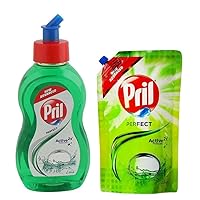Pril Perfect Lime Dishwash Liquid 225 ml + Pril Perfect Utensil Liquid Cleaner - 120ml UNIQUE