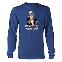 Uncle Sam Get Me a Drink #147 - A Nice Funny Humor Men's Long Sleeve T-Shirt