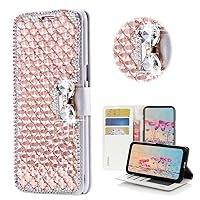 STENES Bling Wallet Phone Case Compatible with iPhone 14 Plus 6.7 inch 2022 Case - Stylish - 3D Handmade Square Lattice Bowknot Magnetic Wallet Stand Leather Cover Case - Champagne