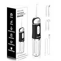 Water-Flosser-Cordless-Teeth-Cleaner MAKJUNS Water Dental Flosser with 3 Modes 4 Jets Rechargeable Dental Oral Irrigator for Home Travel (Premium Black)