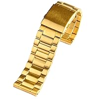 for Diesel DZ7333 DZ4344 Watch Large dial Men Metal Stainless Steel Watch Band Gold Strap 24MM 26MM 28MM Bracelet (Color : Golden A, Size : Black Black Clasp)