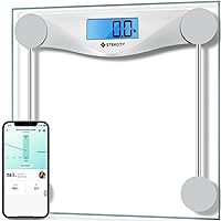 Etekcity Digital Body Weight Bathroom Scale, Large Blue LCD Backlight Display, High Precision Measurements, 8mm Tempered Glass, 440 Pounds