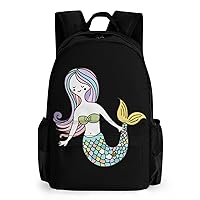 Mermaid Laptop Backpacks 16 Inch Travel Shoulder Bag Multipurpose Casual Hiking Daypack