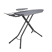 Household Essentials Wide Mega Ironing Board 4-Leg, Steel Top Pressing Station, Heat-Resistant Fiber Pad and Cotton Cover