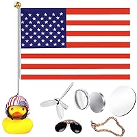 Duck Bike Bell, Light-Up Cute Yellow Rubber Duck Bicycle Accessory with LED Light,Propeller Helmet,Sound Horn,World Flag for Cycling Motorcycle Handlebar Bicycle