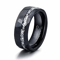 8mm Tungsten Rings For Men 5A Cubic Zirconia Mens Wedding Band Promise Rings For Him Size 8-14