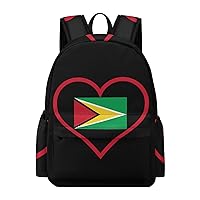 I Love Guyana Red Heart Laptop Backpack for Women Men Cute Shoulder Bag Printed Daypack for Travel Sports Work