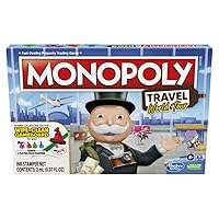 Hasbro Gaming Monopoly Travel World Tour Strategy Board Game for Family & Kids, Classic Gameplay with Geography Twist, Includes Dry-Erase Gameboard & Token Stampers, Ages 8+